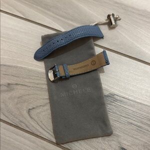 Michele Blue Leather Watch Strap 20